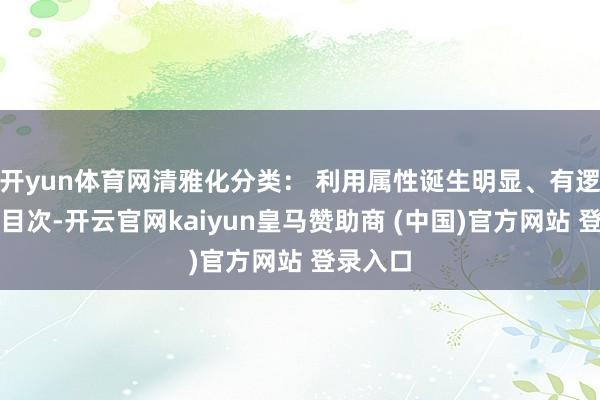 开yun体育网清雅化分类： 利用属性诞生明显、有逻辑的子目次-开云官网kaiyun皇马赞助商 (中国)官方网站 登录入口