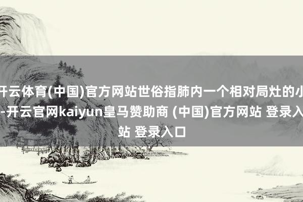 开云体育(中国)官方网站世俗指肺内一个相对局灶的小灶-开云官网kaiyun皇马赞助商 (中国)官方网站 登录入口